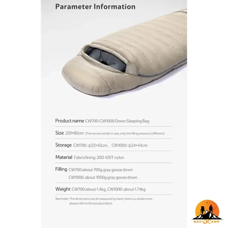 کیسه خواب نیچرهایک مدل CW1000 NH22YD002