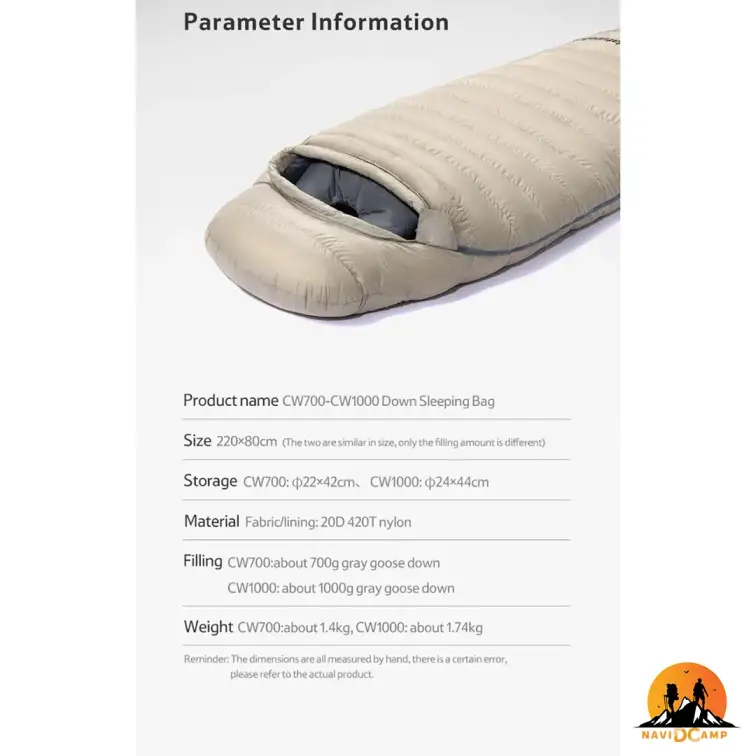 کیسه خواب نیچرهایک مدل CW700 NH22YD001