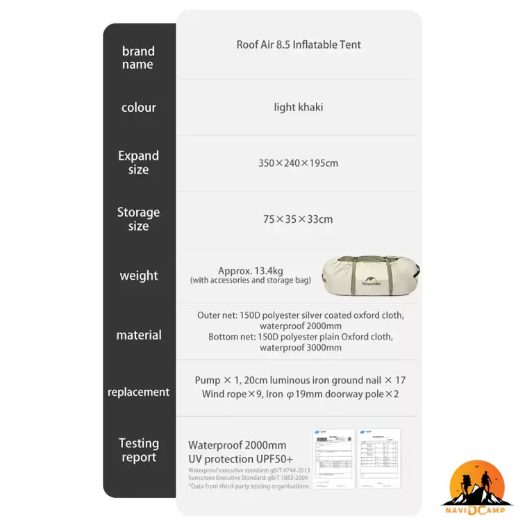 چادر بادی ایر 8.5 Village نیچرهایک مدل CNK2300ZP019