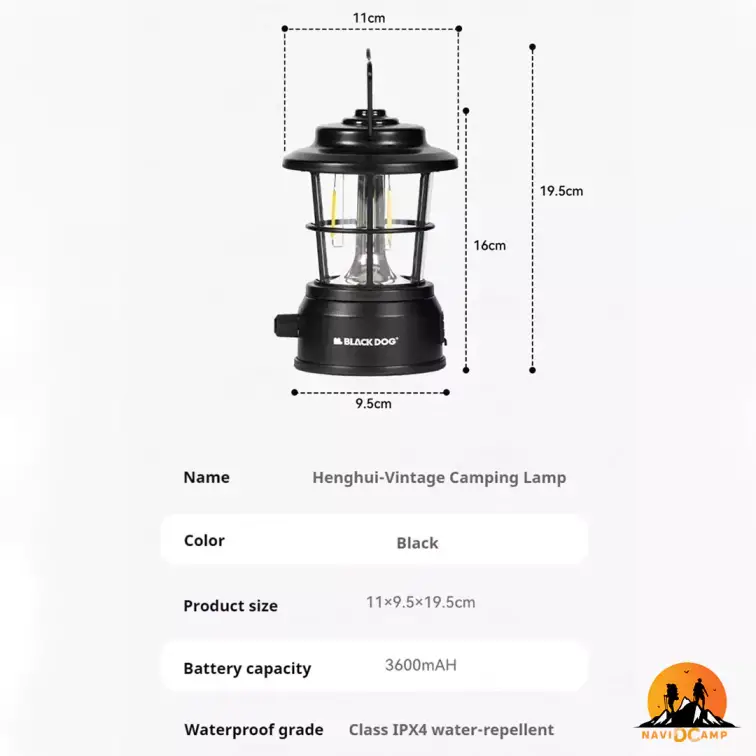 چراغ رترو مینی بلک داگ مدل CBD2450ZM021