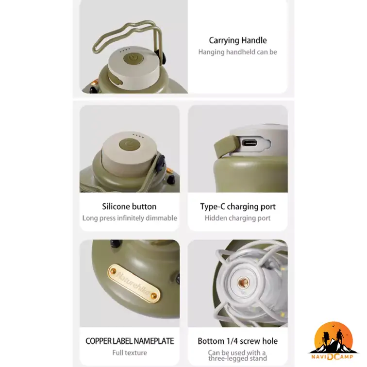 چراغ فانوس شارژی نیچرهایک مدل CNH22DQ029