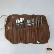 ست قاشق چنگال 3 نفره با کیف چرمی ماونتین هایکر مدل SZK453