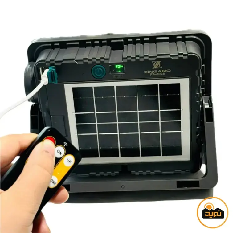 چراغ پروژکتور شارژی خورشیدی زینگارو مدل FA-8028