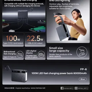 پاوربانک 60000 ریمکس مدل FP-6