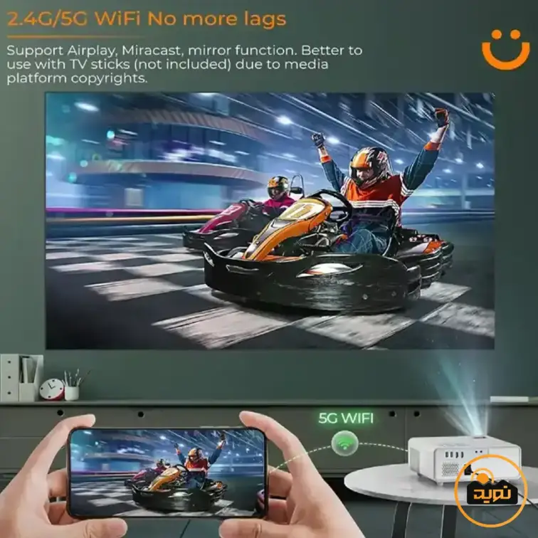 پروژکتور هوشمند کیفیت 1080P با اتصال وایرلس یابر مدل Pro Y9