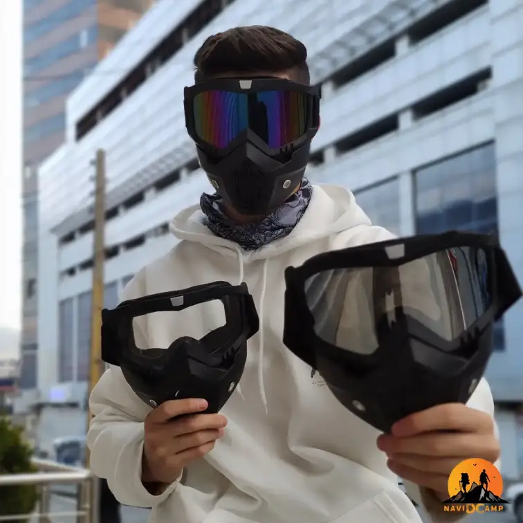 عینک نقابدار طوفان مخصوص موتورسواری ،دوچرخه ،کوهستان ، اسکی با استاندارد UV400