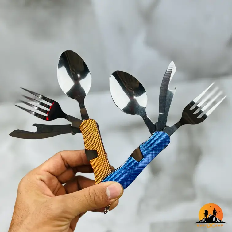 ست قاشق، چنگال و کارد استیل تاشو