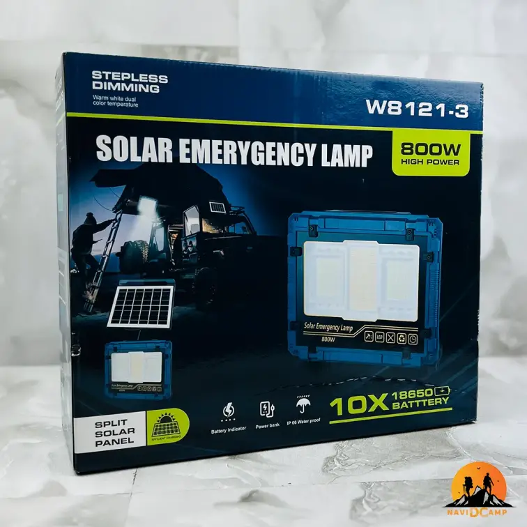 چراغ پروژکتور شارژی خورشیدی 800 وات مدل W8121-3