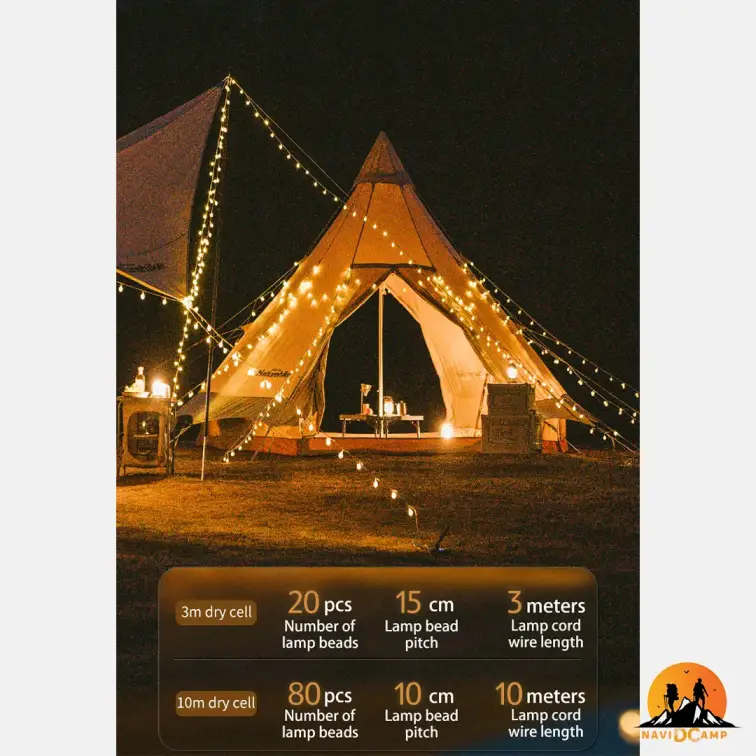 چراغ ریسه ای 20 متری سولار نیچرهایک CNH22DQ027