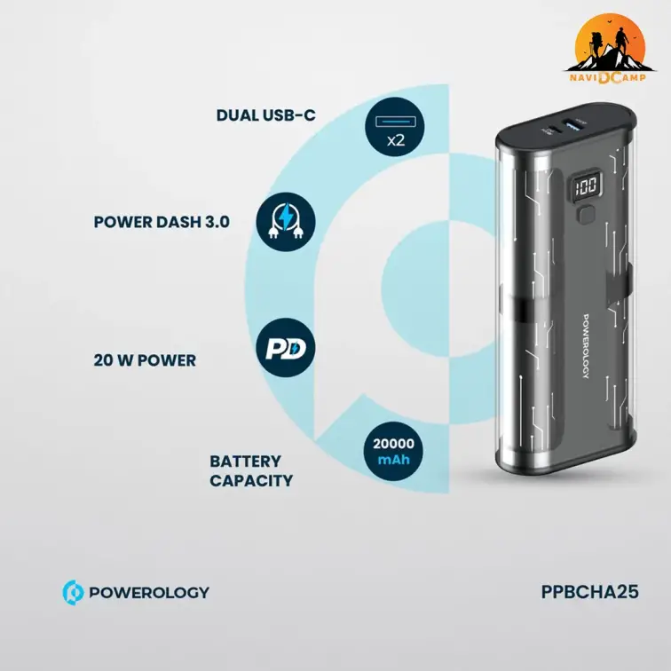 پاور بانک کریستالی پاورولوژی 20000 آمپر مدل PPBCHA25