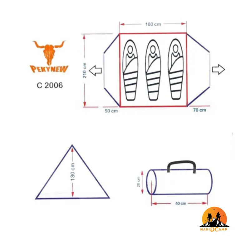 چادر کوهنوردی 3 نفره پکینیو مدل PKN-C2006