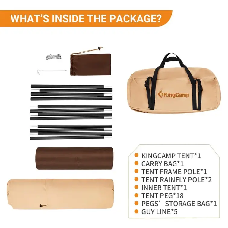 چادر سرخ پوستی کینگ کمپ مدل KHAKI-KT2219