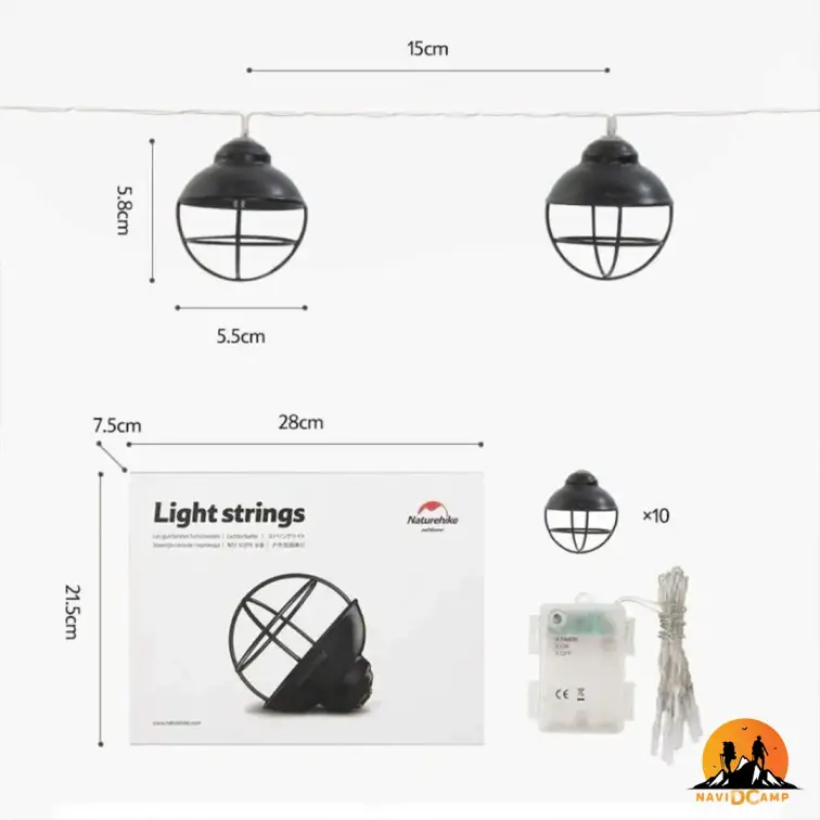 چراغ ریسه ای کمپینگ Atmosphere نیچرهایک NH21ZM001