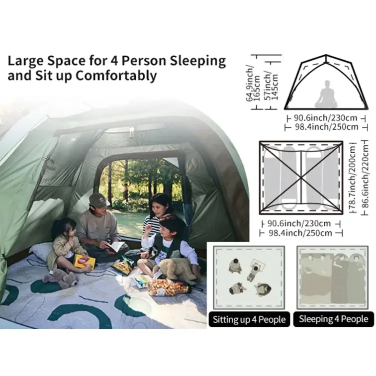 چادر اتوماتیک 4 نفره نیچرهایک مدل CNK2300ZP036
