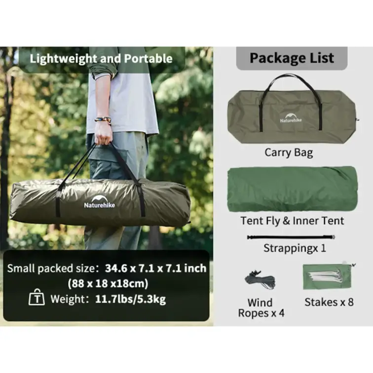 چادر اتوماتیک 4 نفره نیچرهایک مدل CNK2300ZP036