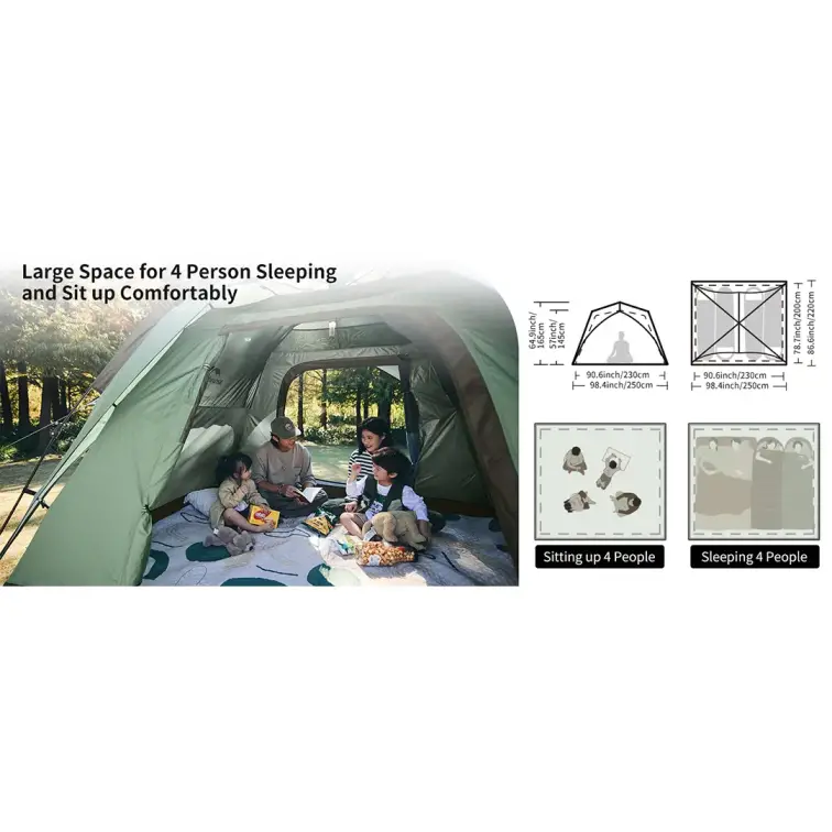 چادر اتوماتیک 4 نفره نیچرهایک مدل CNK2300ZP036