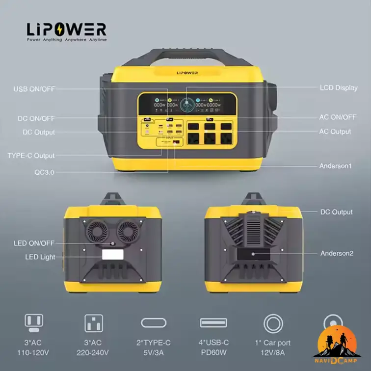 پاور استیشن 2200 وات لی پاور قابل حمل LIPOWER مدل M2200L-S