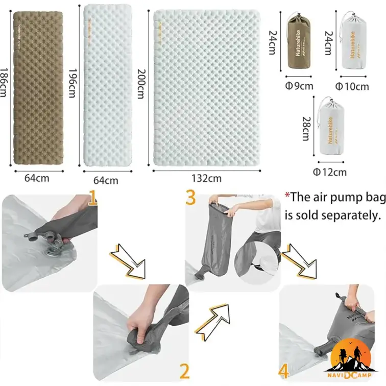 زیرانداز بادی کیسه خواب 2 نفره نیچرهایک مدل CNK2450WS012
