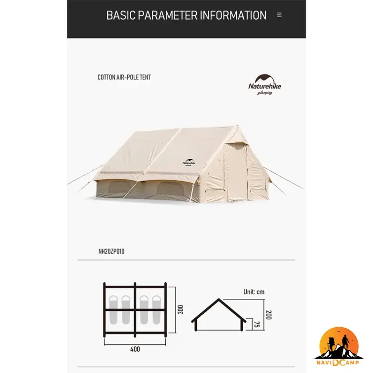 چادر بادی ایر 12.0 نیچرهایک مدل NH20ZP010